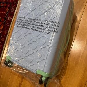 Roller Rabbit Pastel Blue Suitcase with Heart Design